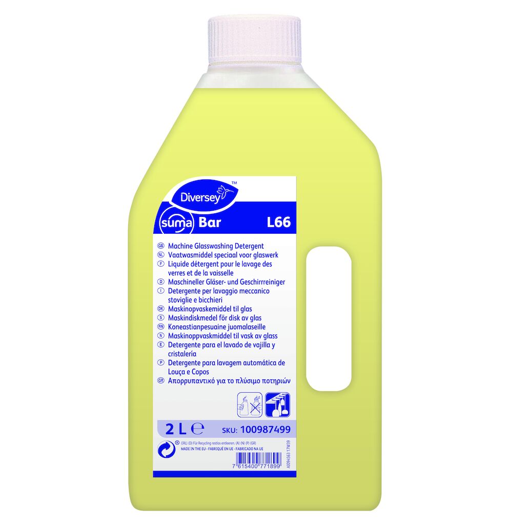Suma Bar L66 6x2L - Detergente para lavagem automática de louça e copos - águas duras